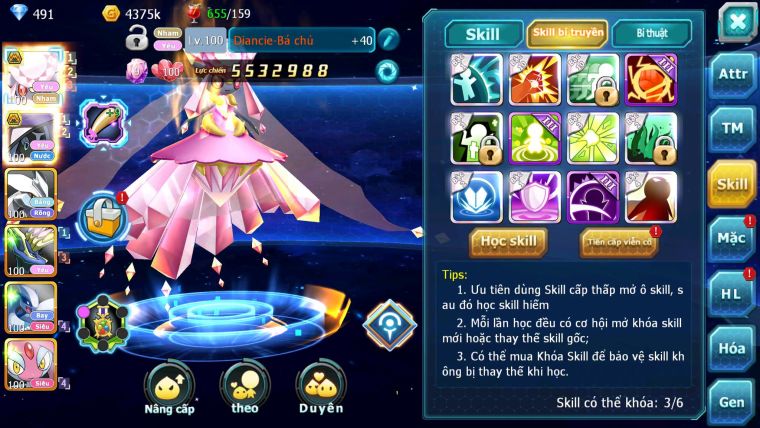 Mã : #TTS7108 - S1727 - V3 - Diancie Bc Tapu Fini Bc Unvoa Xerm Nhiều Pet HT