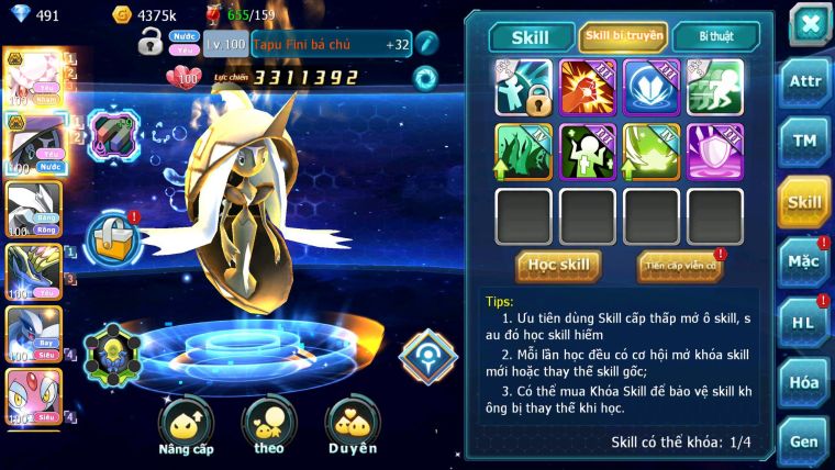 Mã : #TTS7108 - S1727 - V3 - Diancie Bc Tapu Fini Bc Unvoa Xerm Nhiều Pet HT