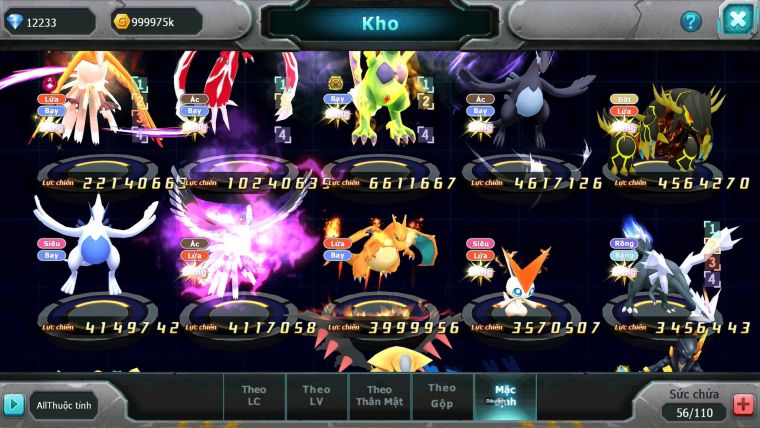 Mã : #TTS7116 - S1520 - V11 - 12K KC - Ho-oh CHD Yvetal Thần Gio Bc Shadow Lugia Nhiều Pet HT