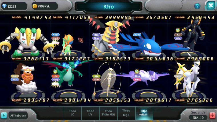 Mã : #TTS7116 - S1520 - V11 - 12K KC - Ho-oh CHD Yvetal Thần Gio Bc Shadow Lugia Nhiều Pet HT