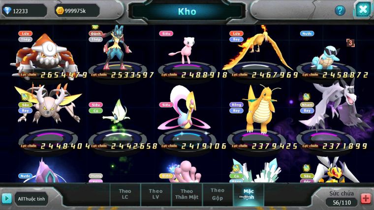 Mã : #TTS7116 - S1520 - V11 - 12K KC - Ho-oh CHD Yvetal Thần Gio Bc Shadow Lugia Nhiều Pet HT