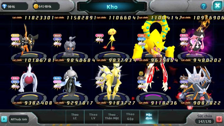 Mã : #TTS7114 - S66 - V12 - BXH:7 - 612S - 254M Yvetal CH Ho-oh & Diancie CHD Palkia CH Nhiều Pet HT Ngon