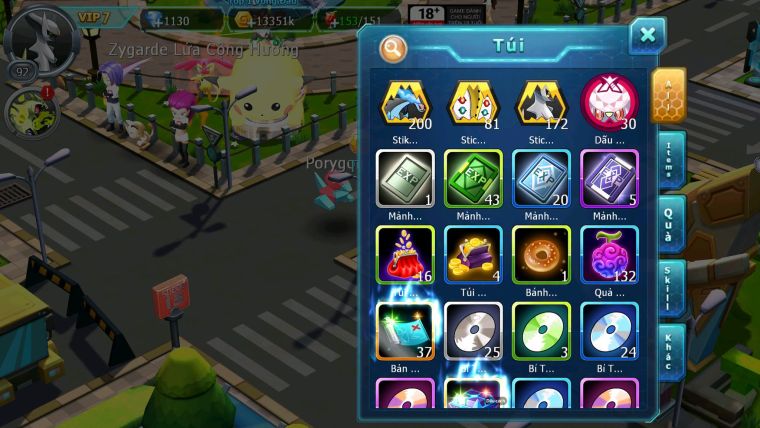 Mã : #TTS7118 - S1901 - V7 - Diancie Dnm Unvoa Giratina Kyogre Nhiều Pet HT