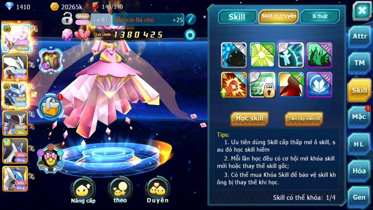 Mã : #TTS7126 - S1914 - V10 - Diancie Bc Unvoa Rắn Băng Bc Armdlo