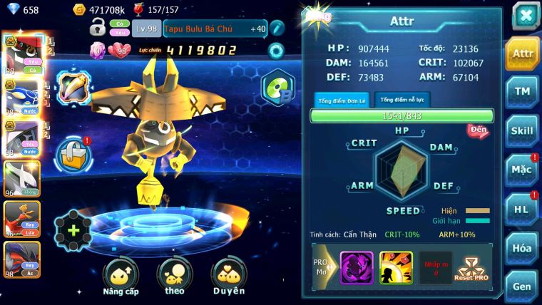 Mã : #TTS7124 - S1578 - V11 - Tapu Bulu Bc Kyogre Bc Tapu Fini Bc ST Raikou Nhiều Pet HT