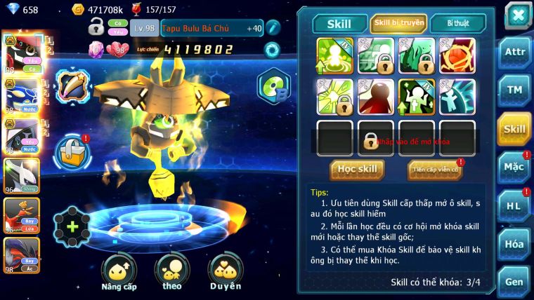 Mã : #TTS7124 - S1578 - V11 - Tapu Bulu Bc Kyogre Bc Tapu Fini Bc ST Raikou Nhiều Pet HT