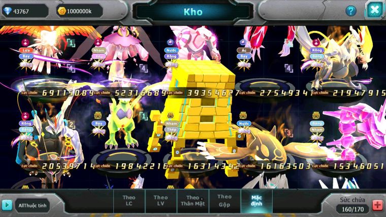 Mã : #TTS7128 - S561 - BXH: 4 - Top4/C9 - V15 - Ho-oh & Diancie CHD Palkia& Yvetal CH WB Dynamax Hoopa Bá Chủ
