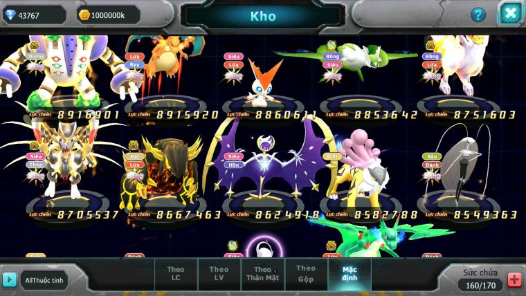 Mã : #TTS7128 - S561 - BXH: 4 - Top4/C9 - V15 - Ho-oh & Diancie CHD Palkia& Yvetal CH WB Dynamax Hoopa Bá Chủ