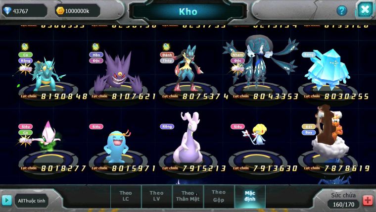 Mã : #TTS7128 - S561 - BXH: 4 - Top4/C9 - V15 - Ho-oh & Diancie CHD Palkia& Yvetal CH WB Dynamax Hoopa Bá Chủ
