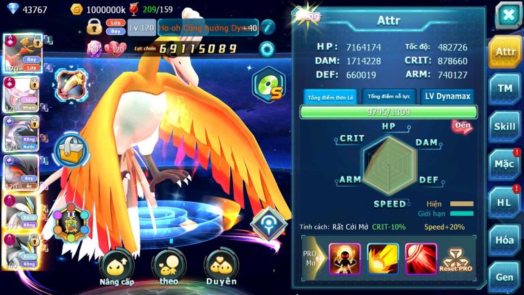 Mã : #TTS7128 - S561 - BXH: 4 - Top4/C9 - V15 - Ho-oh & Diancie CHD Palkia& Yvetal CH WB Dynamax Hoopa Bá Chủ