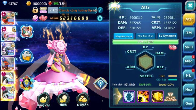 Mã : #TTS7128 - S561 - BXH: 4 - Top4/C9 - V15 - Ho-oh & Diancie CHD Palkia& Yvetal CH WB Dynamax Hoopa Bá Chủ