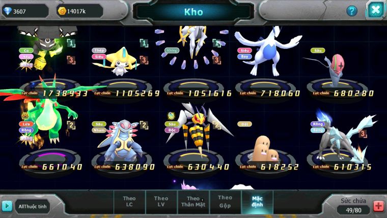 Mã : #TTS7127 -S1922 - V3 - BXH: 50 - Tapu bulu jirachi ST Lugia