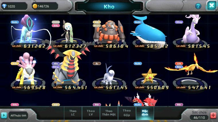 Mã : #TTS7136 - S1830 - Unvoa Lugia Bá Chủ Ho-oh Cặp Lati Nhiều pet ht