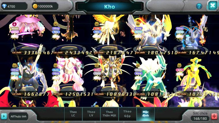 Mã : #TTS7135 - S216 - BXH:11 - V12 - 120M Diancie CH - Diancie Dnm Rayquaza BC Ho-oh BC  WB Bá Chủ Unvoa Mew giáp bc nhiều pet bc