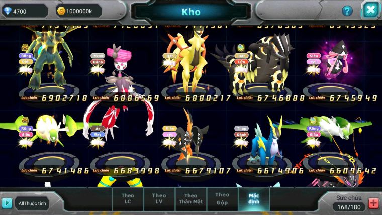 Mã : #TTS7135 - S216 - BXH:11 - V12 - 120M Diancie CH - Diancie Dnm Rayquaza BC Ho-oh BC  WB Bá Chủ Unvoa Mew giáp bc nhiều pet bc
