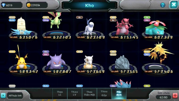 Mã : #TTS7133 - S1919 - V10 BXH : 17 - Unvoa Kyogre RX Bá Chủ Raikou lugia mes nhiều pet ht