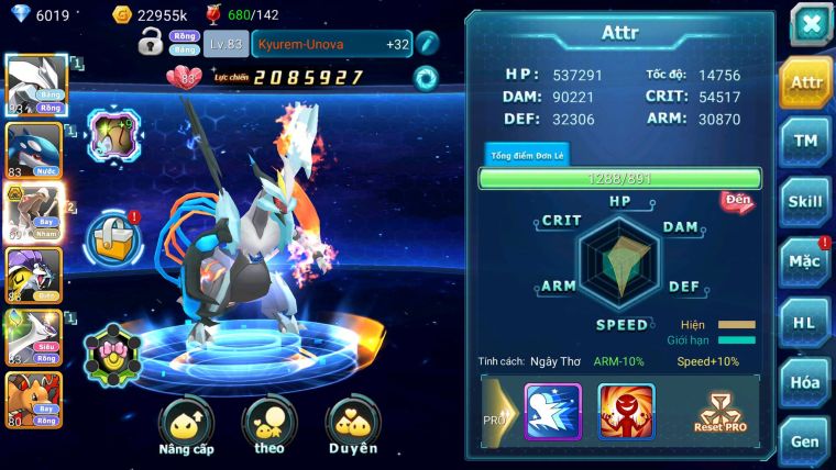 Mã : #TTS7133 - S1919 - V10 BXH : 17 - Unvoa Kyogre RX Bá Chủ Raikou lugia mes nhiều pet ht