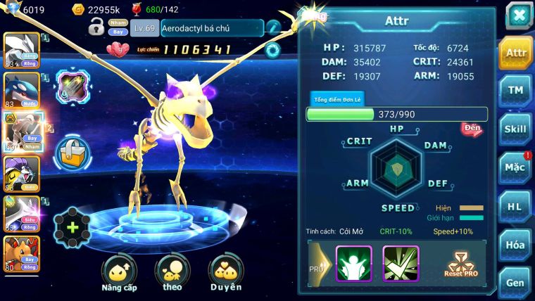 Mã : #TTS7133 - S1919 - V10 BXH : 17 - Unvoa Kyogre RX Bá Chủ Raikou lugia mes nhiều pet ht