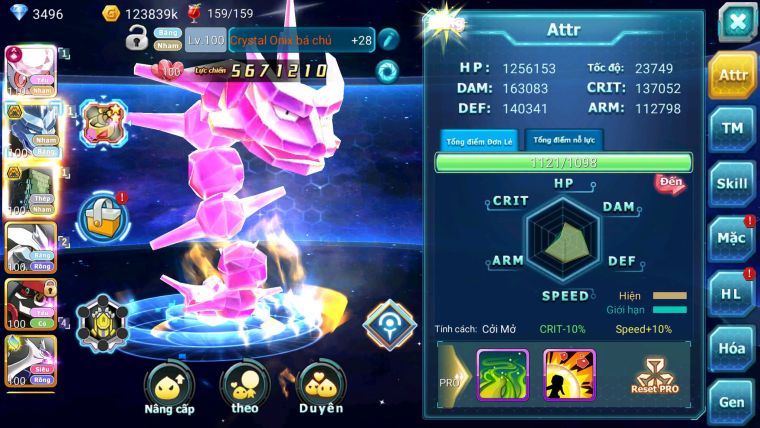 Mã : #TTS7141 - S1768 - V12 - 958S - Diancie CHD Full SS Rắn Băng Sakata Bc Unvoa Nhiều Pet HT