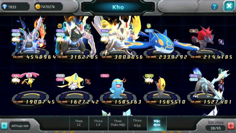 Mã : #TTS7140 - S1874 - V8 - BXH : 6PK - Unvoa White Black Bá Chủ Kyogre Zoroa