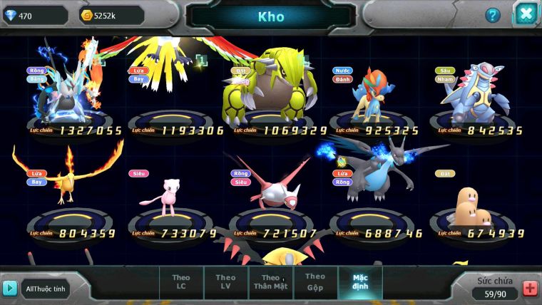 Mã : #TTS7162 - S1914 - 200S - Unvoa Ho-oh Groudon nhiều pet