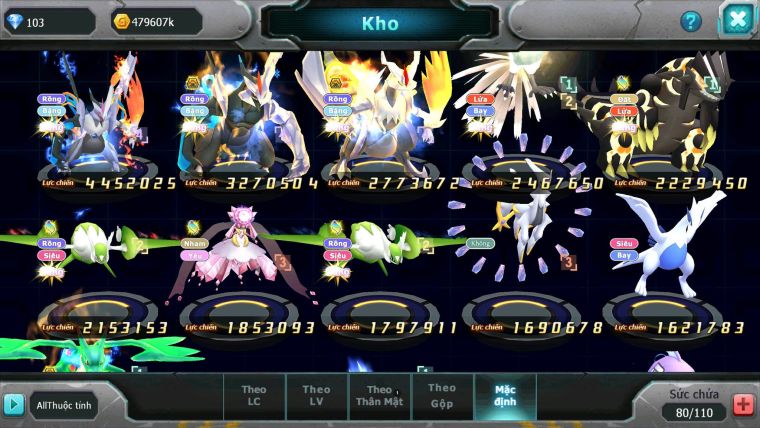 Mã : #TTS7159 - S1378 - V6 - Unova WB Bá Chủ Ho-oh Groudon Cặp Lati diancie nhiều pet ht