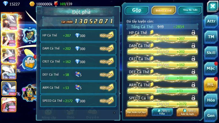 Mã : #TTS7156 - S1530 - V10 - 15K KC - Mew giáp bá chủ cặp lati bc build khỏe